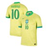 Camiseta de fútbol Brasil Rodrygo 10 Primera Equipación 2024 - Hombre